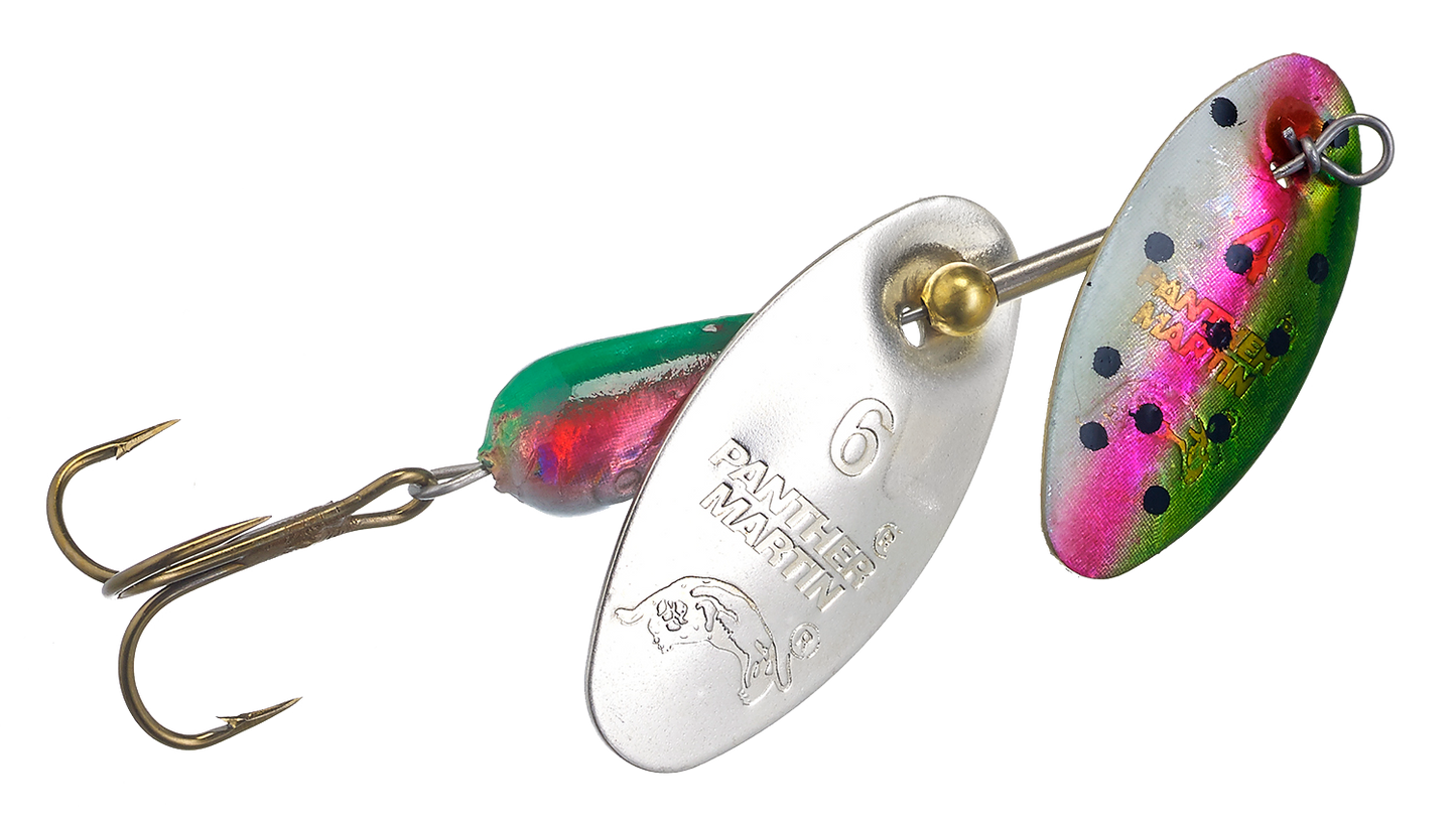 Panther Martin DualFlash – Holographic Rainbow Silver – Dobbelt Spinnerblad for Maksimal Effekt