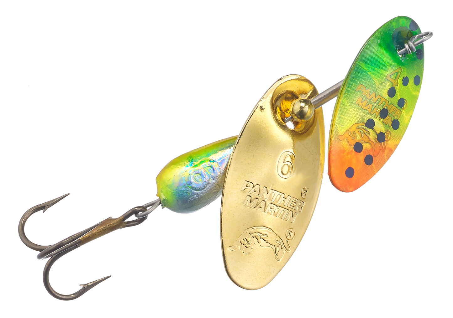 Panther Martin DualFlash – Holographic FireTiger Gold – Dobbelt Spinnerblad for Maksimal Effekt