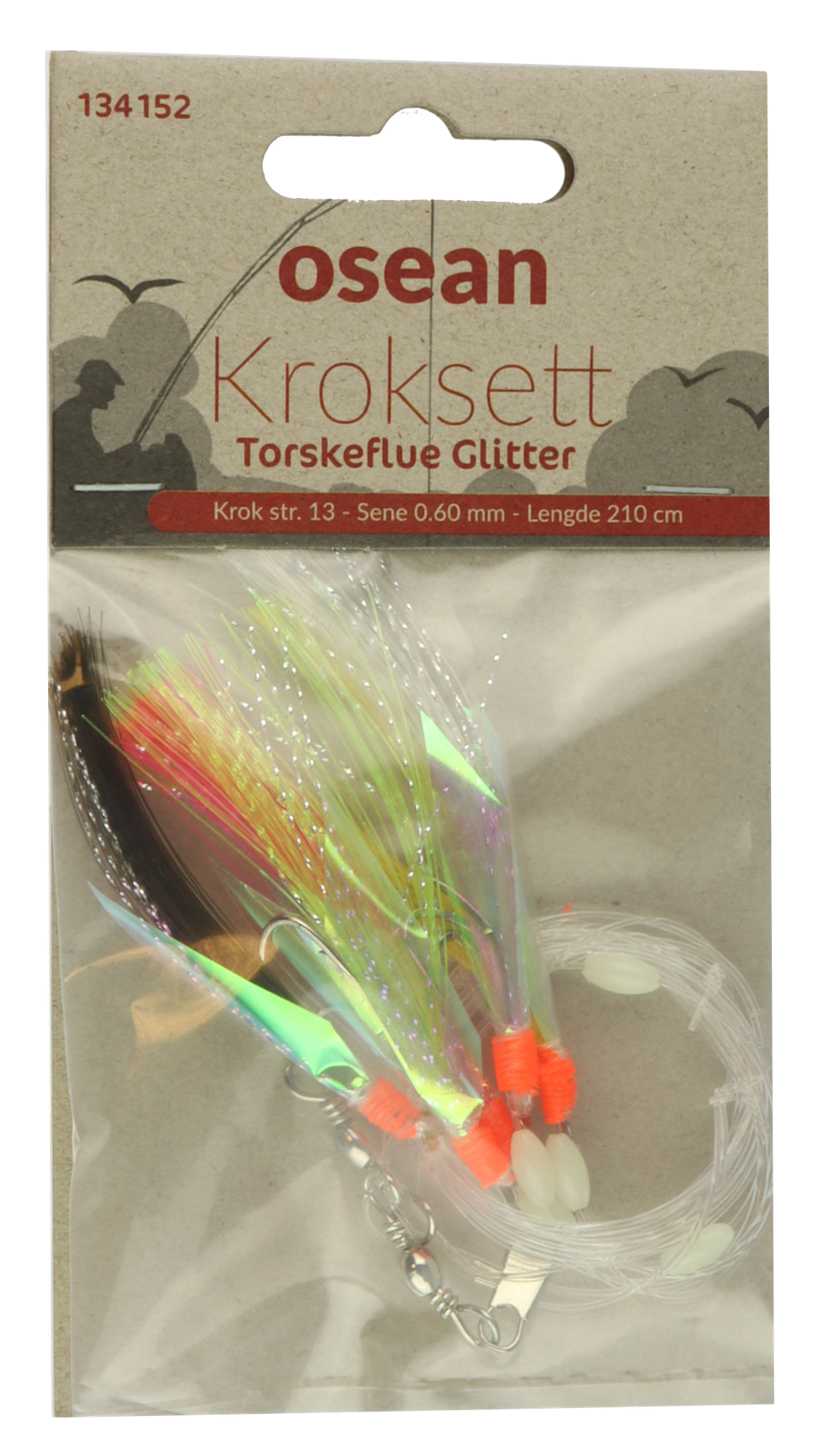 Osean Torskeflue Glitter - Kroksett - 5 stk - 13