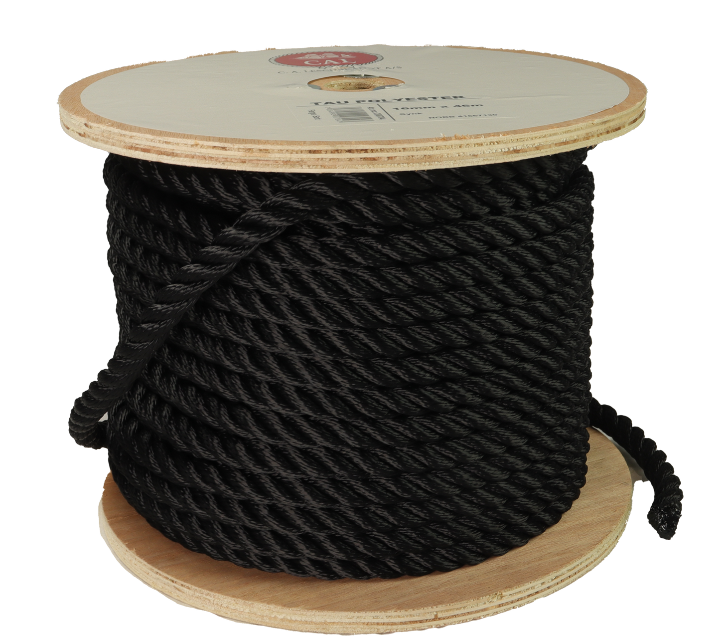 Tau Polyester – Sort – Spole – Høy Bruddstyrke – Flere Dimensjoner