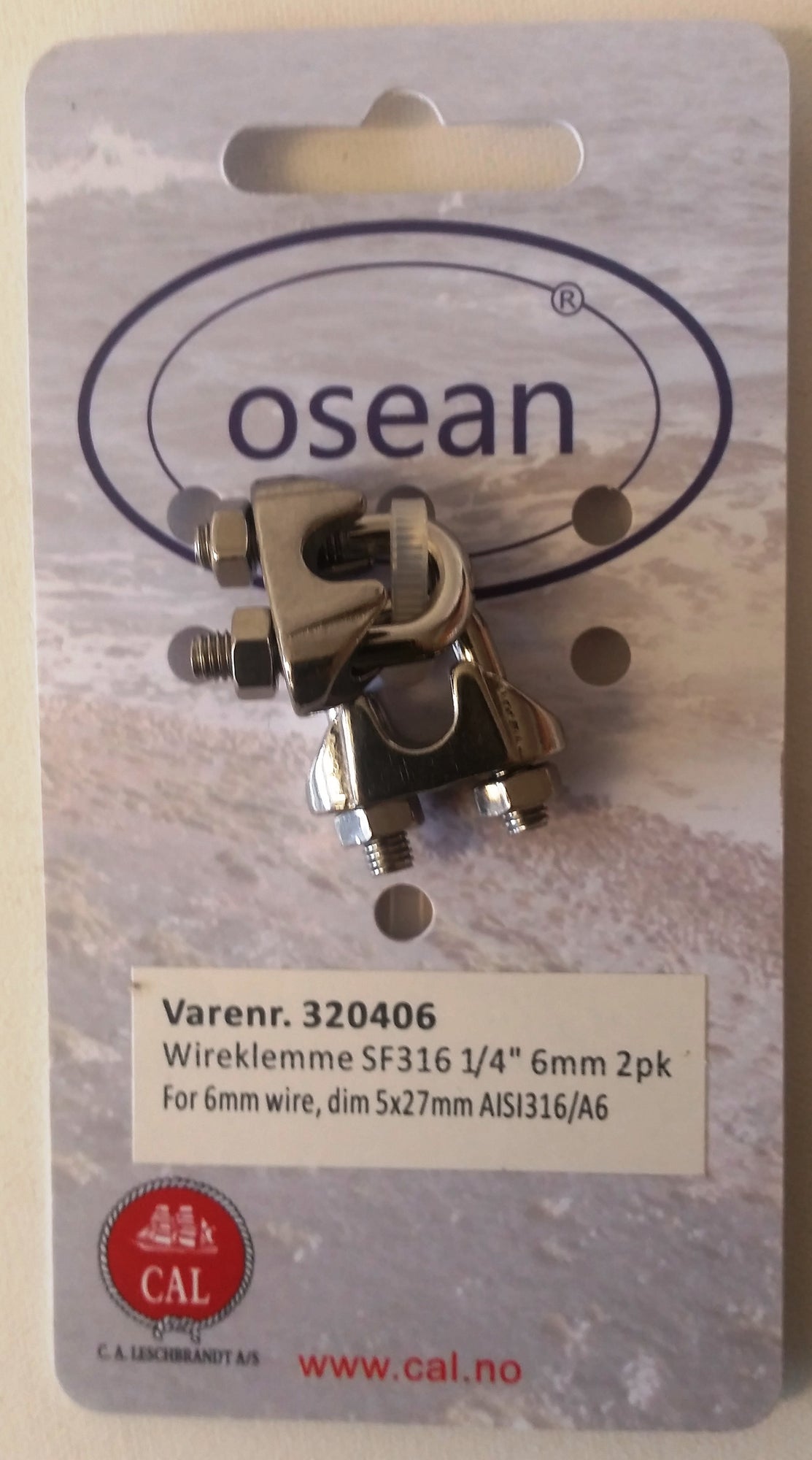 CAL Wireklemme - Syrefast SF316 - Blister - Fleire størrelsar