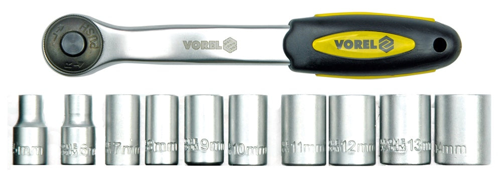 Vorel Pipesett 1/4'' - 11 deler - 5-14 mm