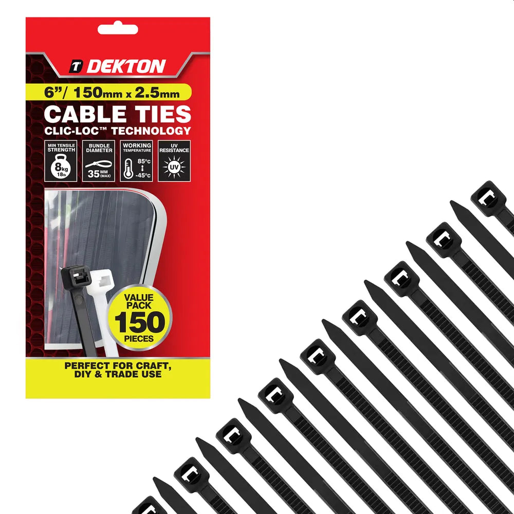 Kabelstrips Sort – 150 stk – 2,5x150 mm – UV- og Oljebestandig
