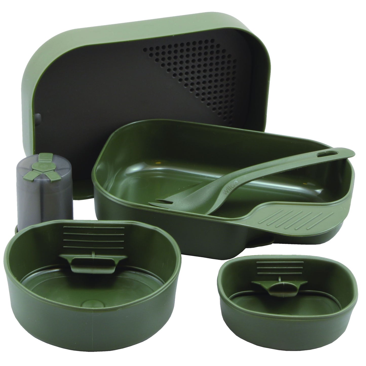 Wildo Matboks Komplett - Tallerken, Kopper og Bestikk - BPA-fri - 265g Marine blå