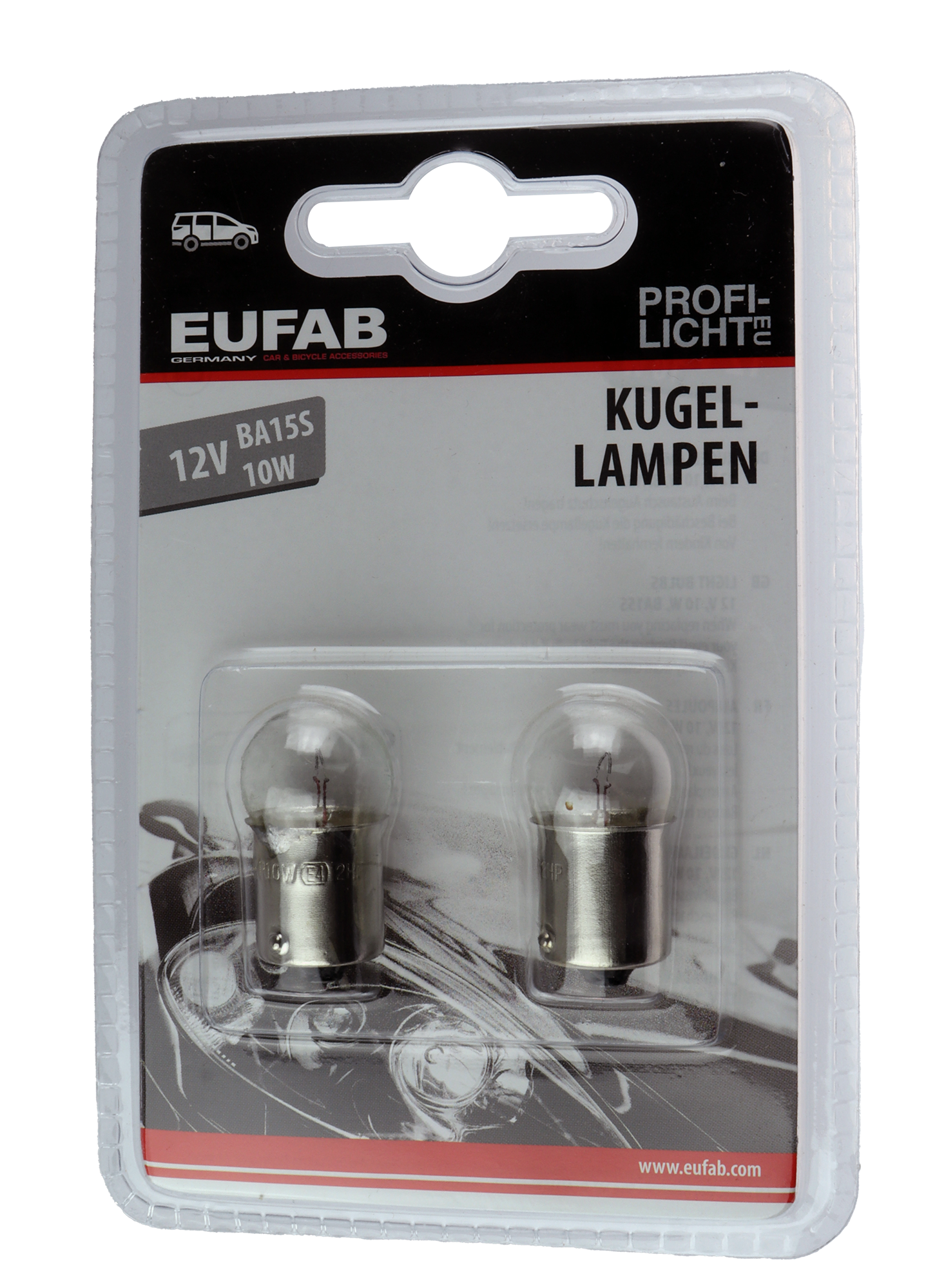 Eufab Lyspære – 2-pk – 12V 10W – BA15S