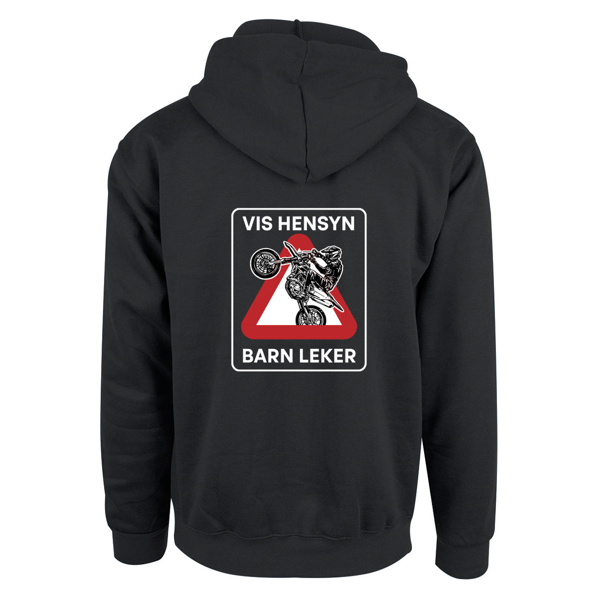 Barn leker vis hensyn - hettegenser Sort Bak