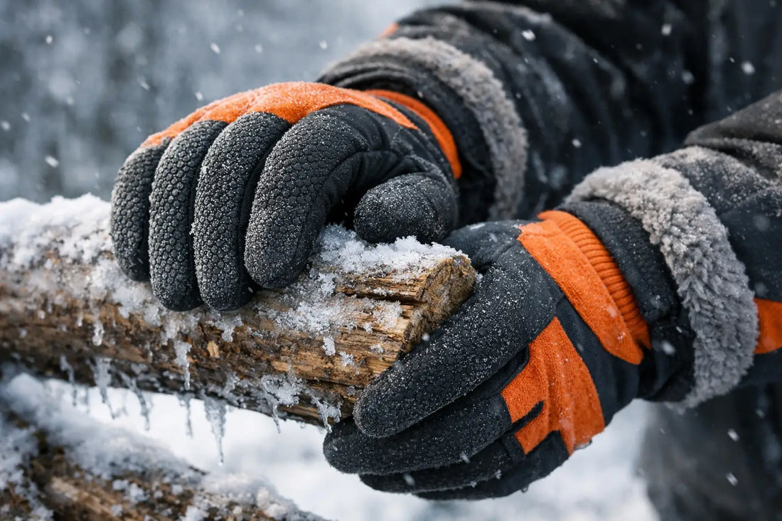 Arbeidshansker vinter for varme hender med grep