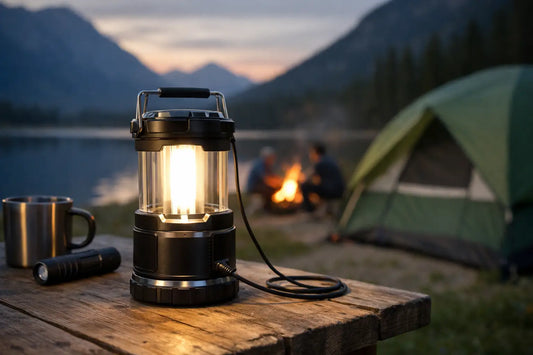 Oppladbar campinglykt for turer som varer