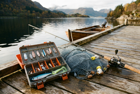 Fiskeutstyr til ferskvann og sjø: sluker, pilker, garn og nyttig tilbehør