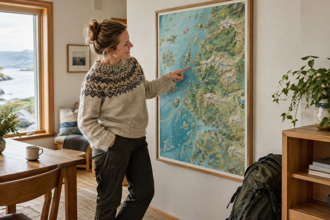 Kart på veggen: en personlig gave til den som elsker et sted