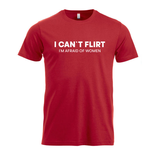 I Can`t Flirt - t-skjorte Rød Foran