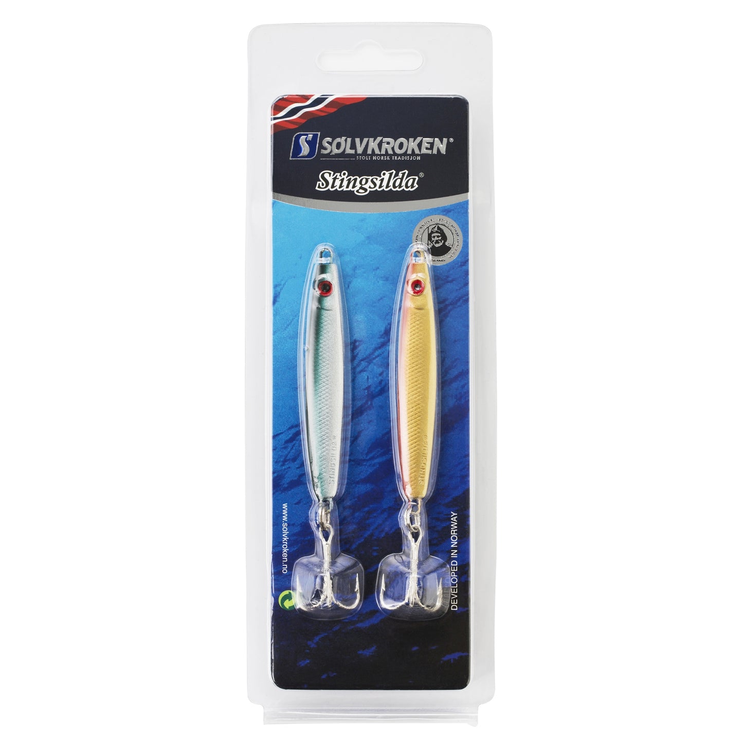 Sølvkroken Stingsilda - 2pk - Sølv/ Grønn og Gull / Rød