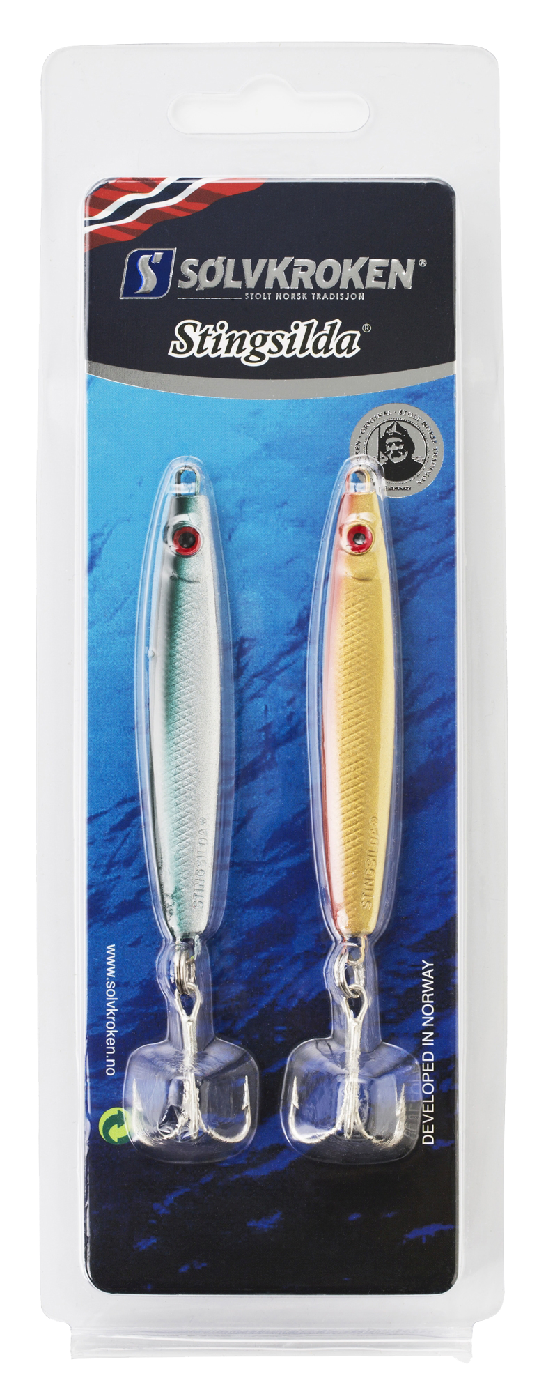 Sølvkroken Stingsilda - 2pk - Sølv/ Grønn og Gull / Rød