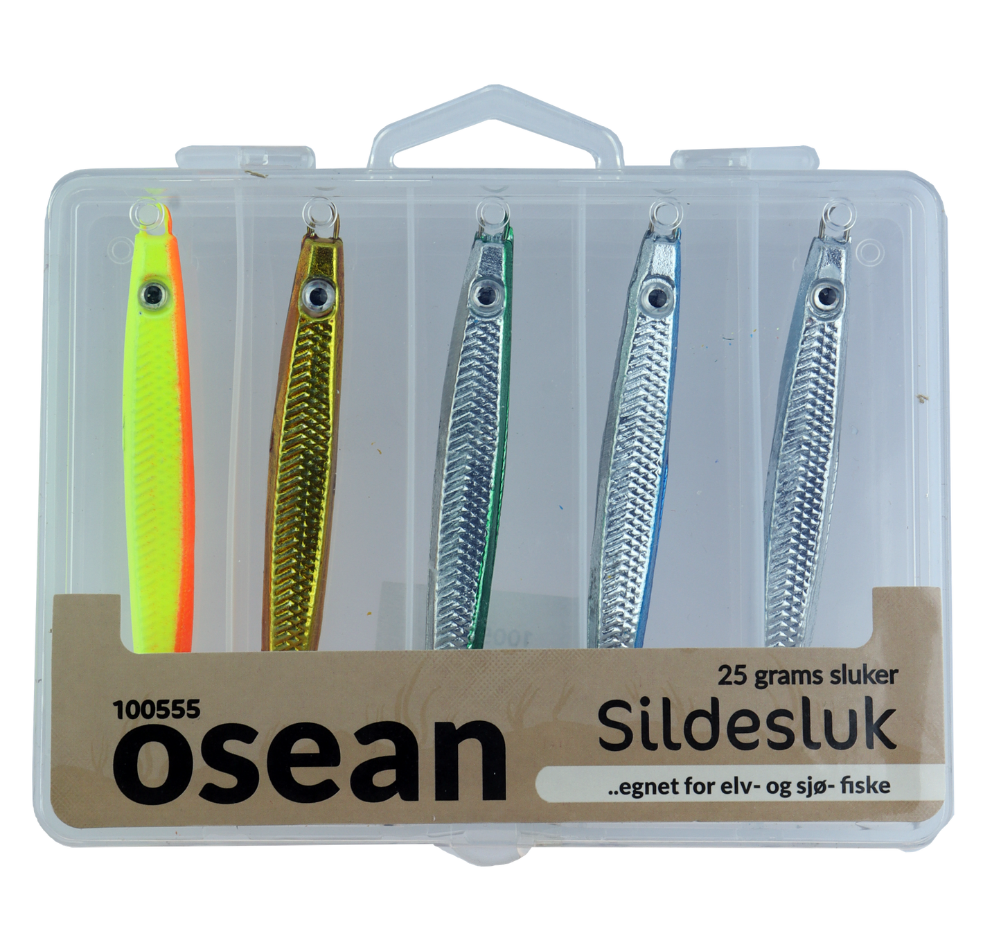 Osean sluksett Sildesluk - 5pk - 18gr - 25gr - 40gr - 60gr m/slukboks 25g