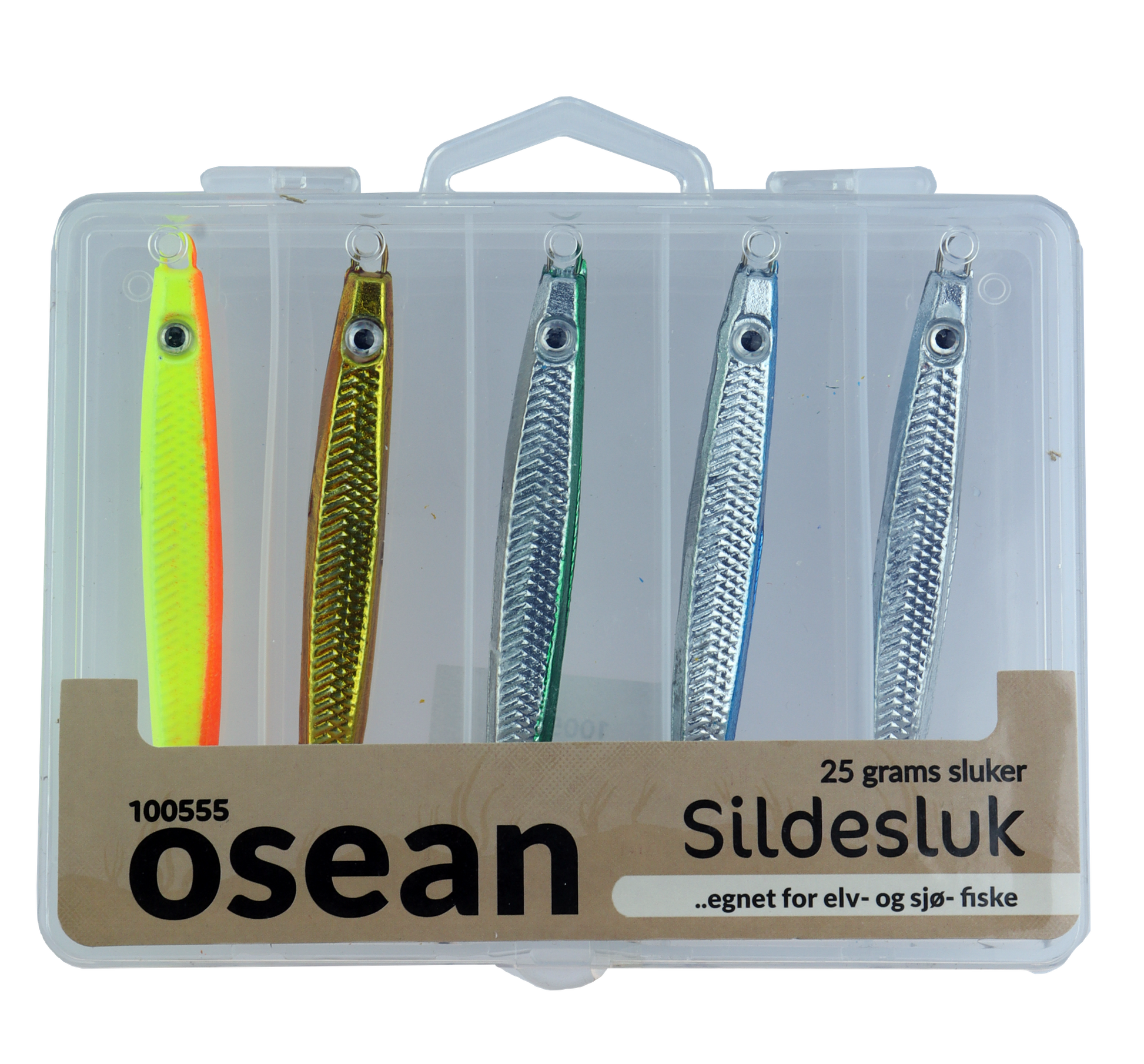 Osean sluksett Sildesluk - 5pk - 18gr - 25gr - 40gr - 60gr m/slukboks 25g