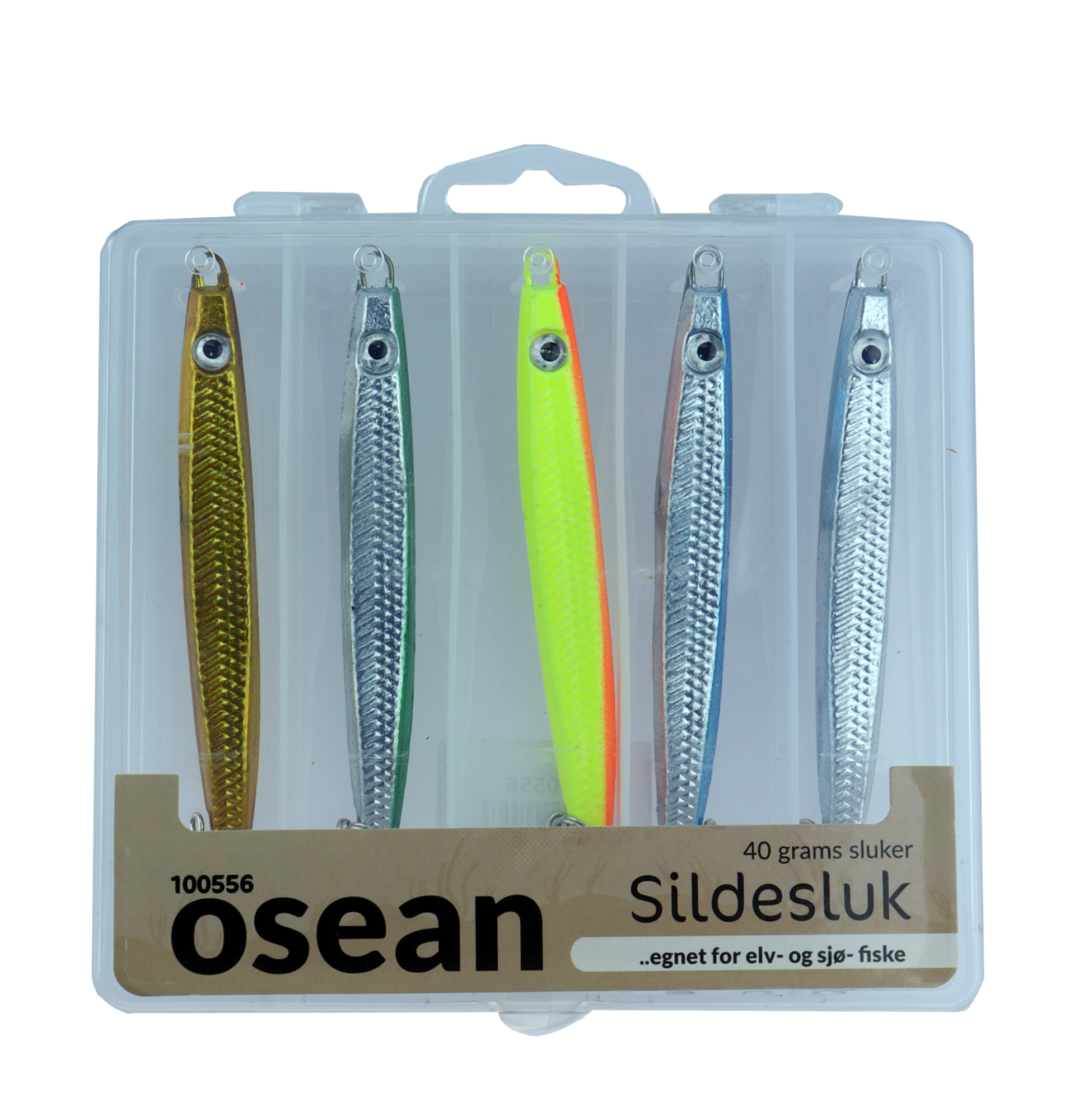 Osean sluksett Sildesluk - 5pk - 18gr - 25gr - 40gr - 60gr m/slukboks