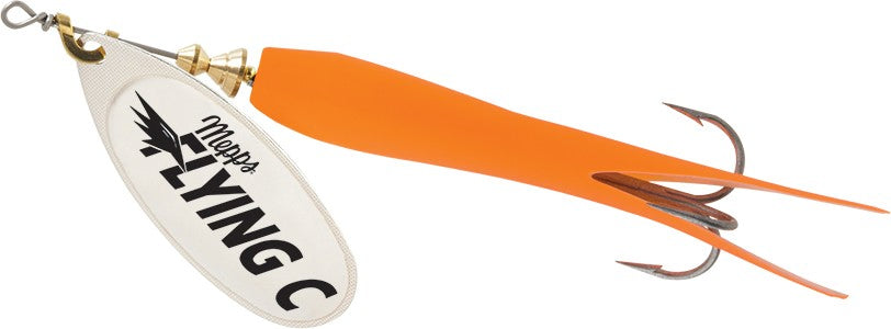 Sølvkroken Mepps - Aglia Flying C - str. 3 - 25gr Sølv Oransje