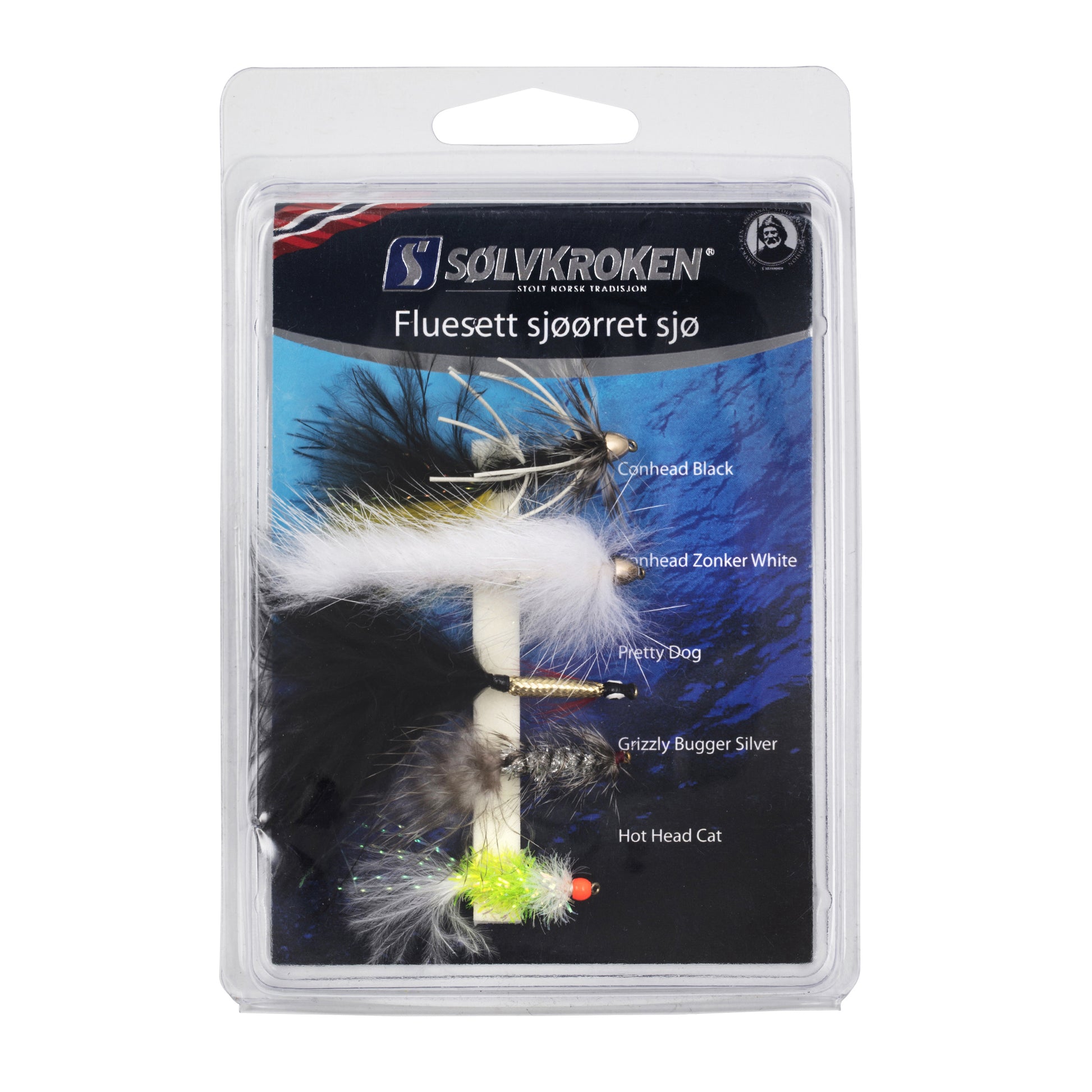 Sølvkroken Sjøørretsett Sjø - 5pk - Fluer
