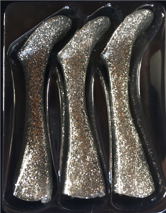 Headbanger Shad 22 Rep. tails, 3 pcs - Silver glitter