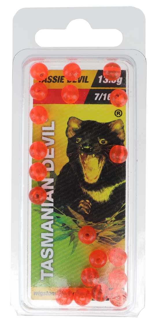 Tasmanian Devil Beads - Red Beads - 20 stk