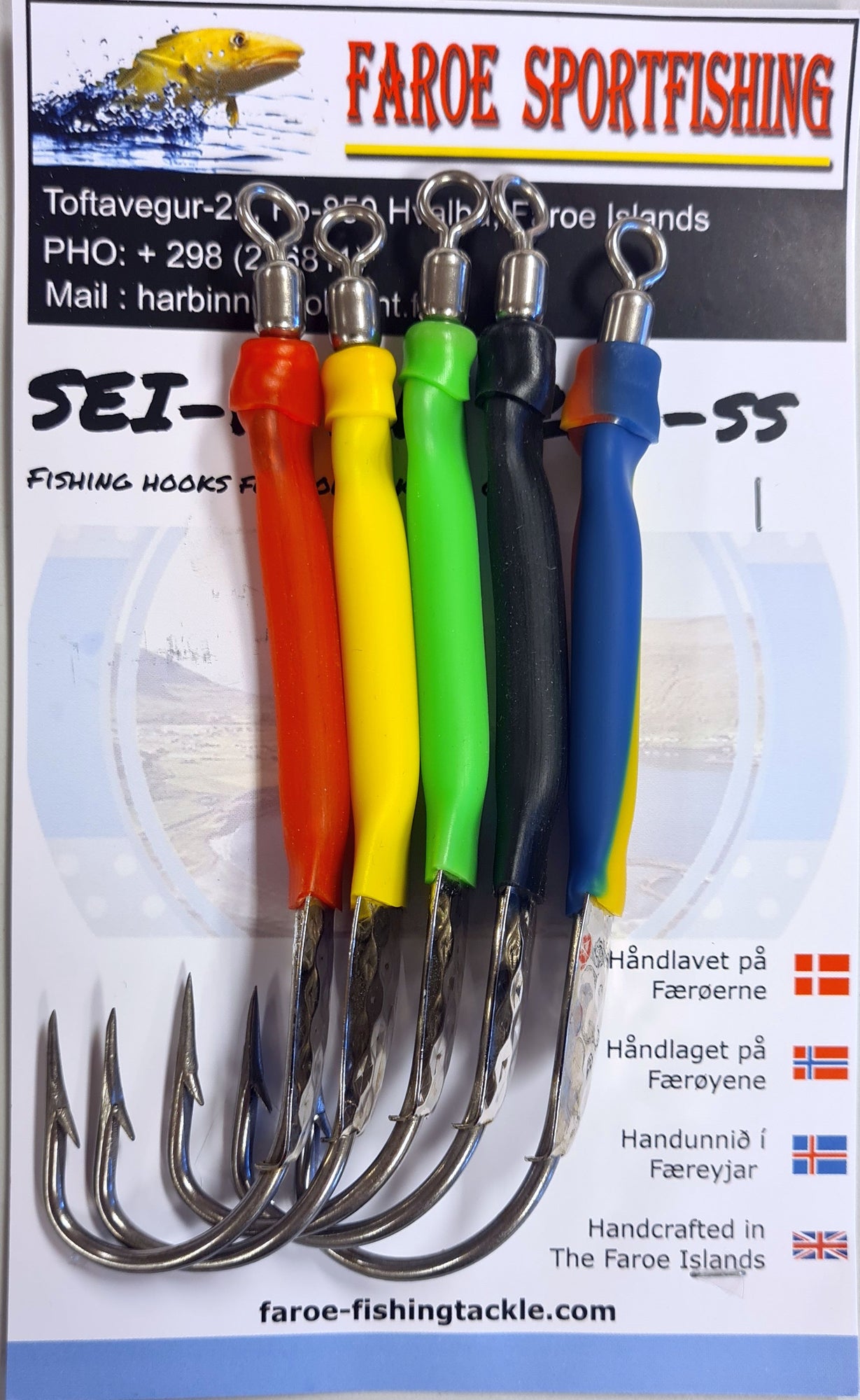 Faroe Sportfish Gummimakk m/plate – 5pk – Assortert – Seirykk 10 0