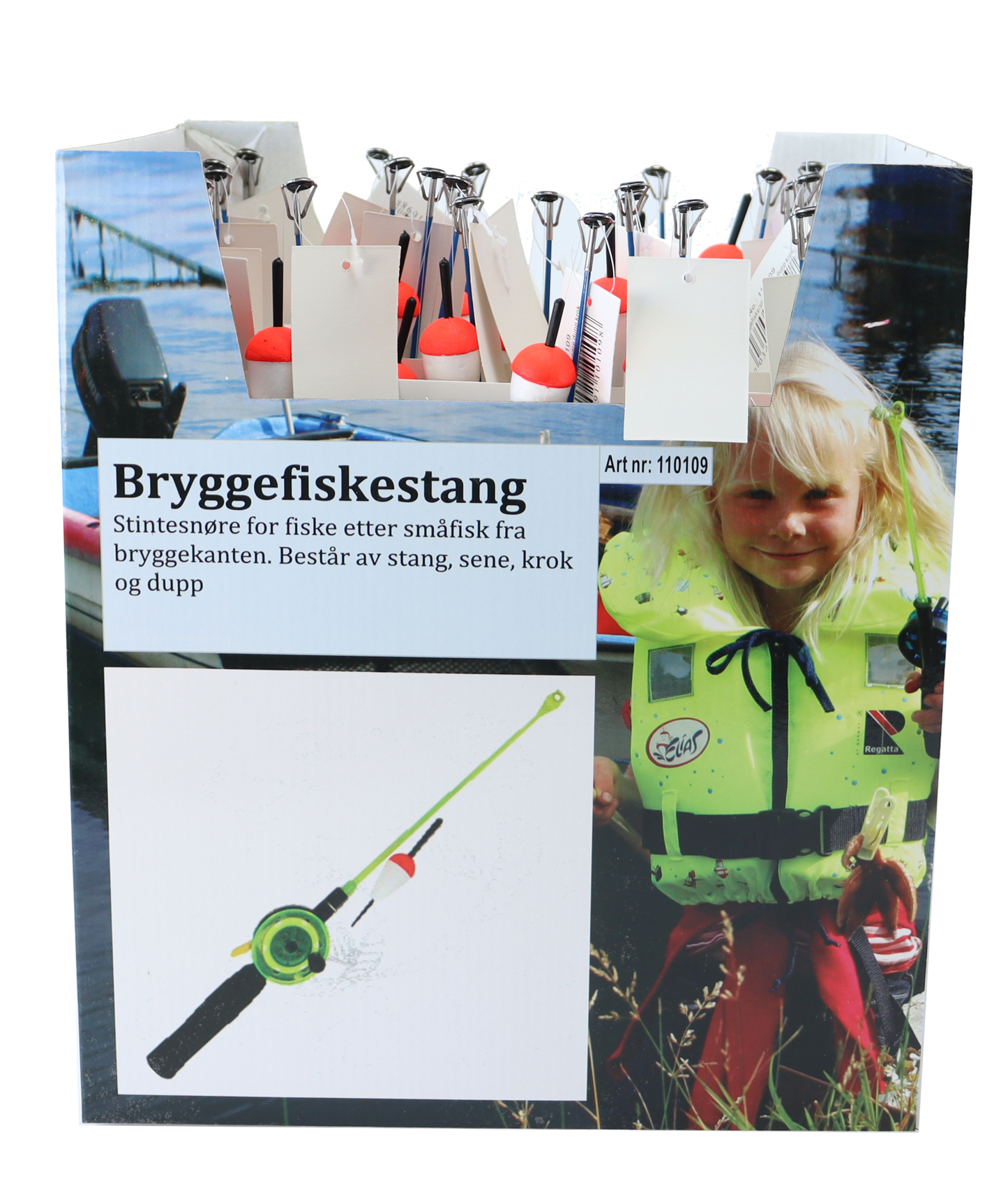 CAL Bryggefiskestang - Stintesnøre og dupp/Krok