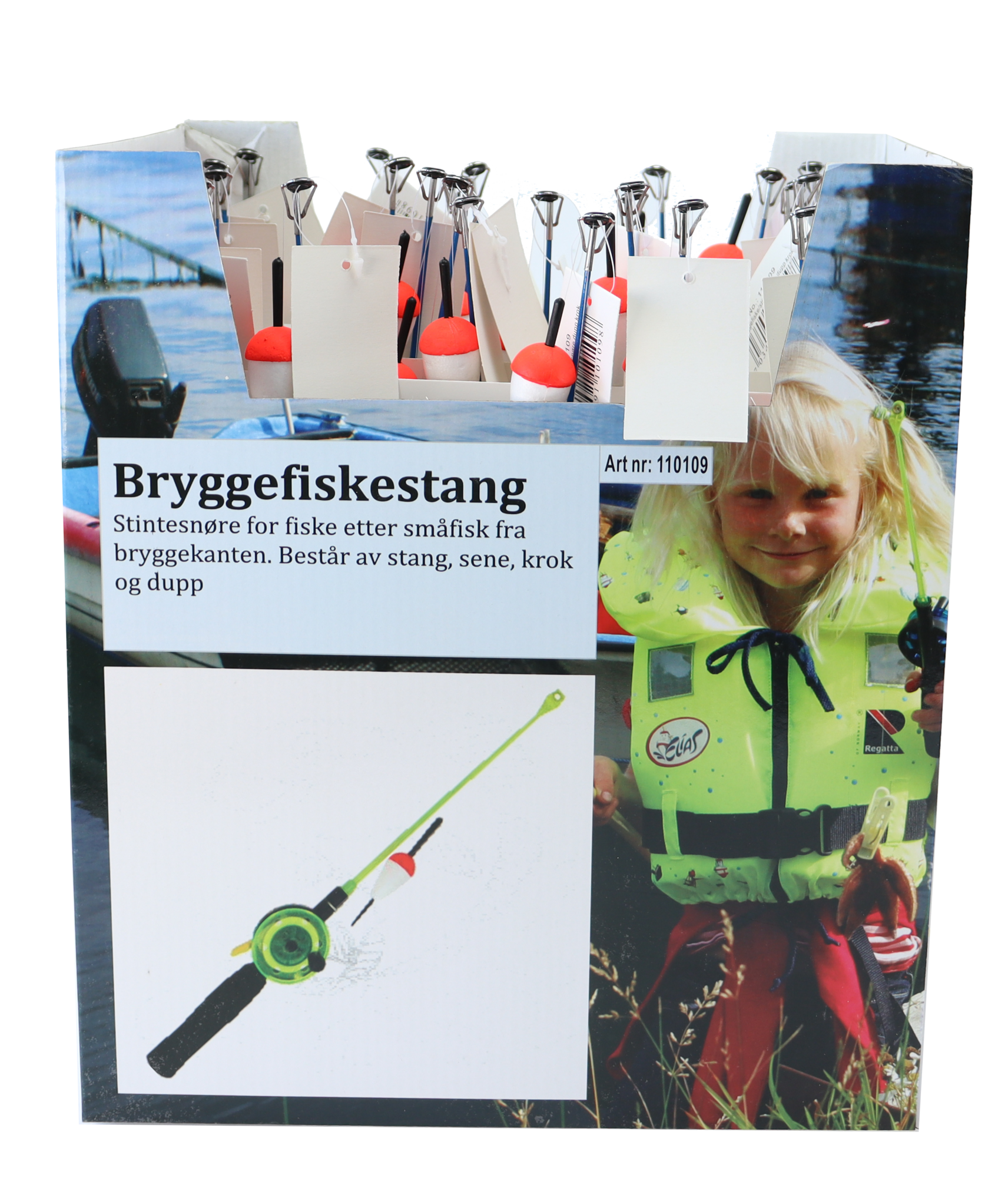 CAL Bryggefiskestang - Stintesnøre og dupp/Krok