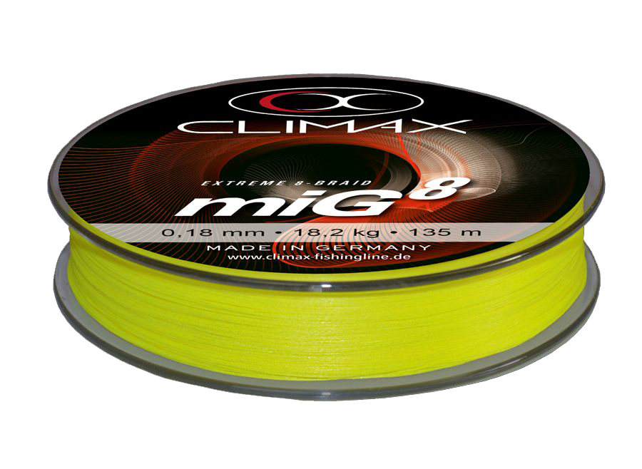 Climax miG 8 Multifilament - 135m - Gul - Fiskesnøre 0,18