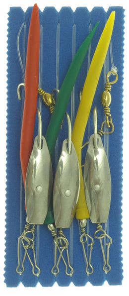 Sølvkroken Kroksett Storharpe - 3 stk Makk - 3 Stk Rykk - 4/0