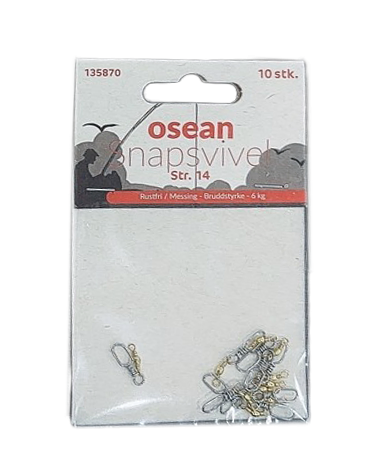 Osean Snapsvivel – Rustfri/Messing – 10 stk