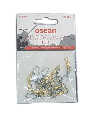 Osean Snapsvivel – Rustfri/Messing – 10 stk