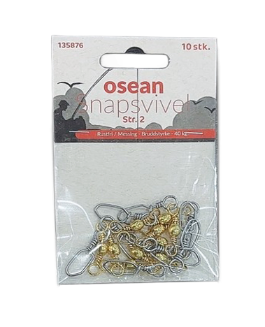Osean Snapsvivel – Rustfri/Messing – 10 stk