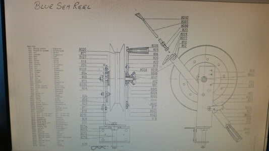 Bremsesett Snelle Blue Sea Reel - Består av 801-8005x2-8006-8007