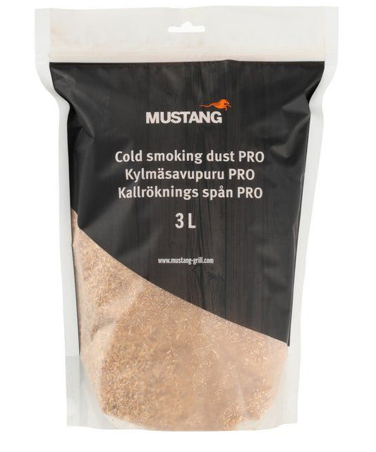 Mustang Røykspon Finkornet Or 3L - Kaldrøyking - 500g - Oreved