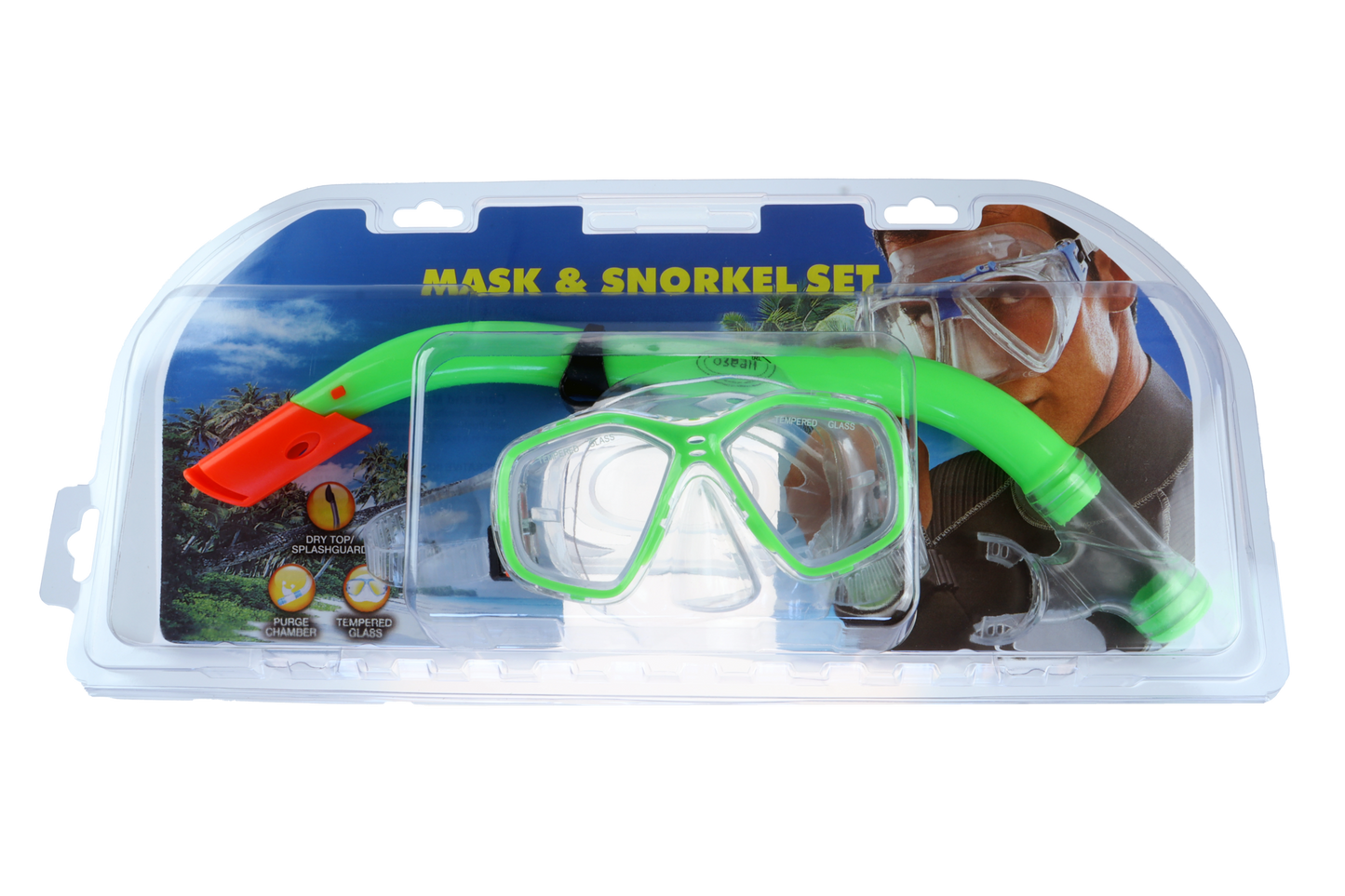 Osean Dykkermaske og Snorkel - PVC - Junior - Lys Grøn