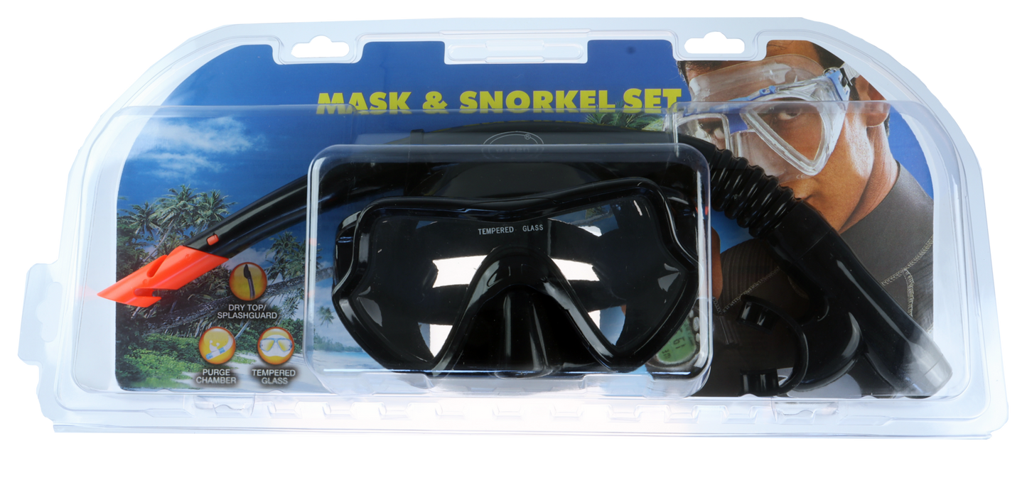 Osean Dykkermaske og Snorkel - Silikon - Vaksen - Sort
