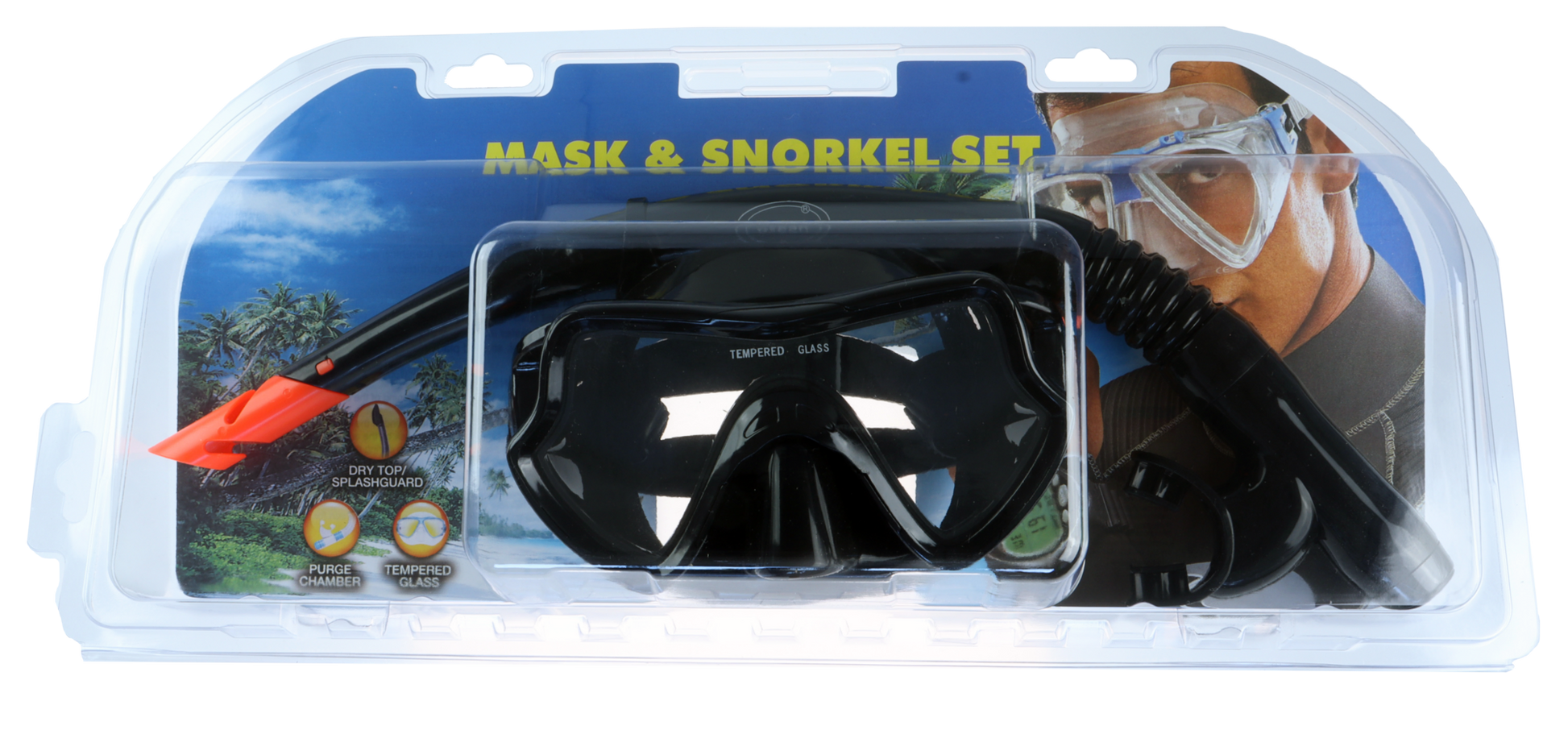 Osean Dykkermaske og Snorkel - Silikon - Vaksen - Sort