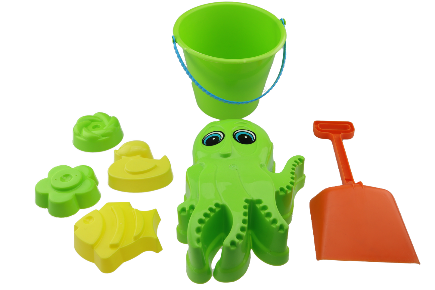 Bøtte og Spade - 7 deler - Plast - Leke