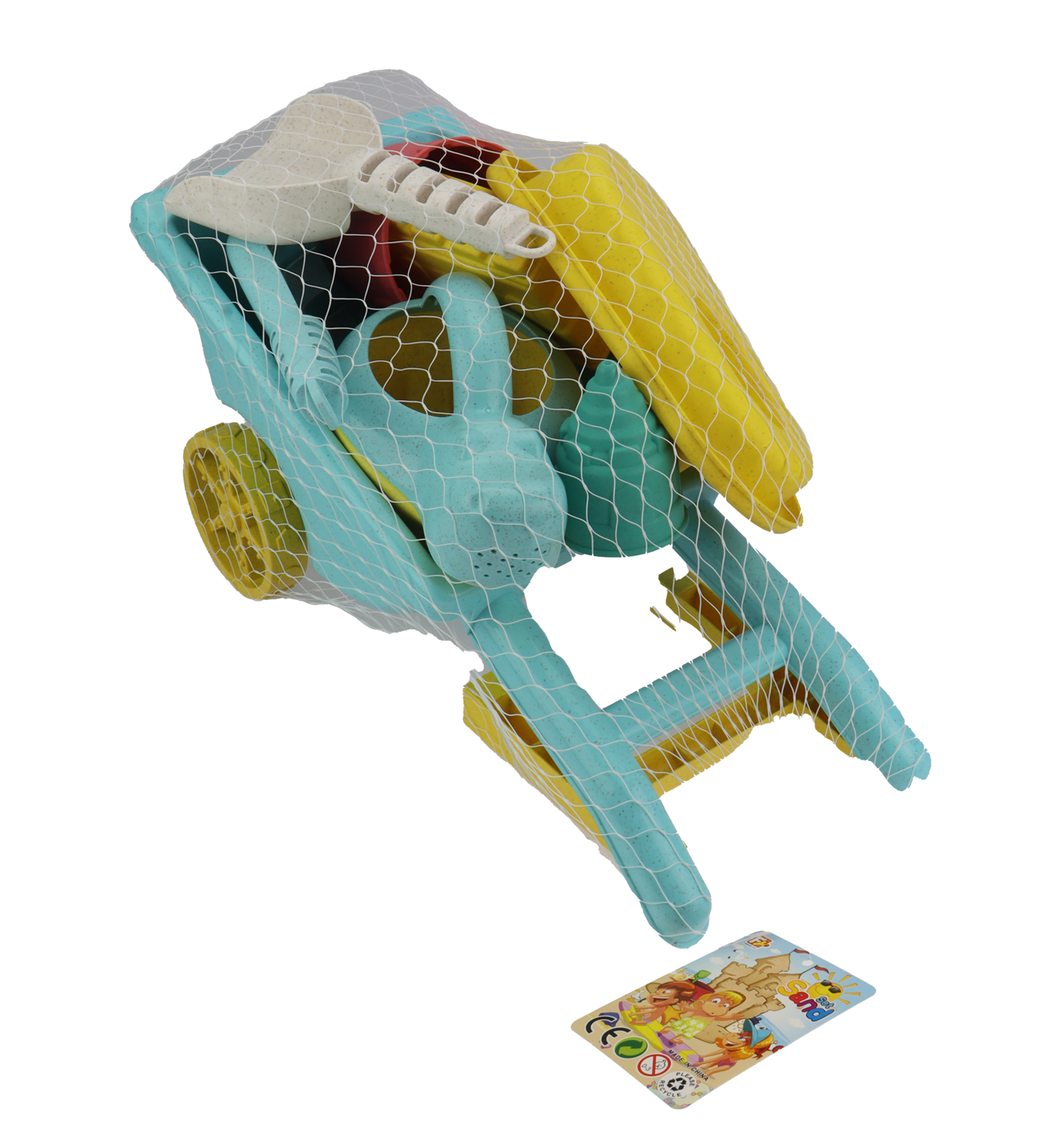 Trillebår 9 deler - Wheat Straw - Strandlekesett - BPA-fri - 3år+