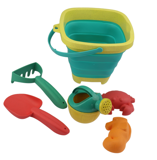 Bøtte 6 deler - Wheat Straw - Strandlekesett - BPA-fri - 3år+