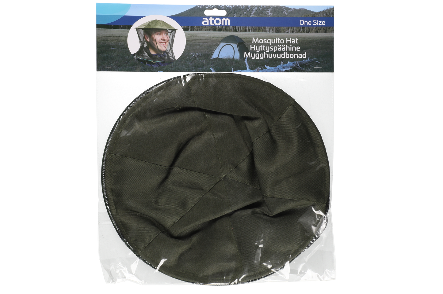 Atom Mygghatt m/ring – Grønn – Finmasket – 32,5x40 cm