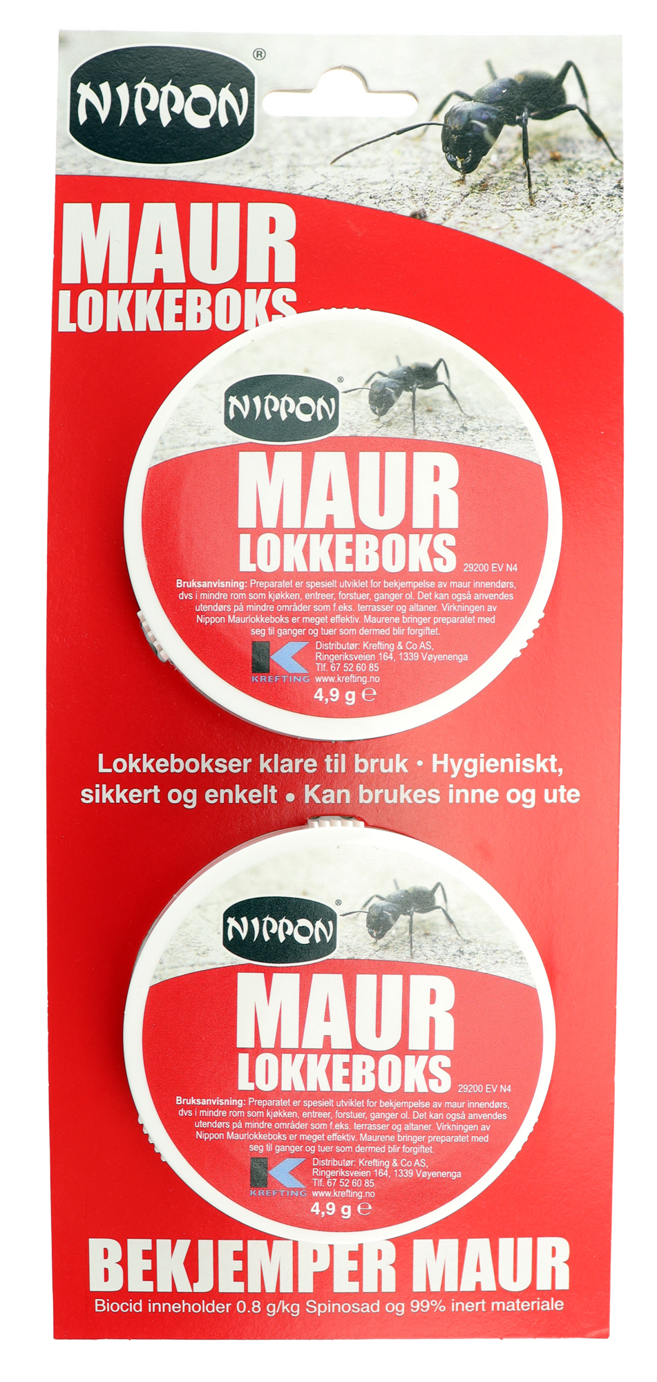 Nippon Maurlokkeboks – 2pk – Biocid mot Maur