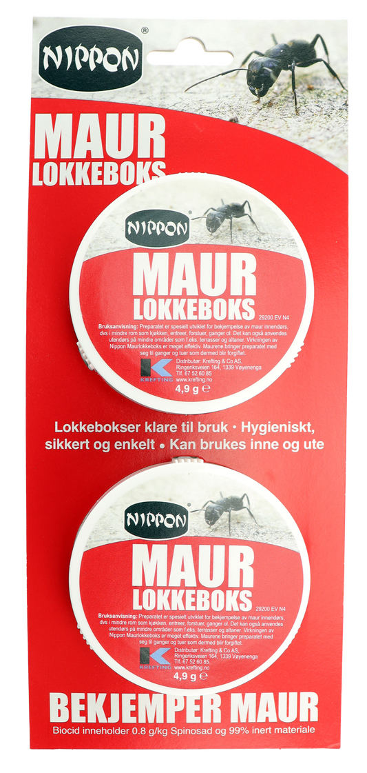 Nippon Maurlokkeboks – 2pk – Biocid mot Maur