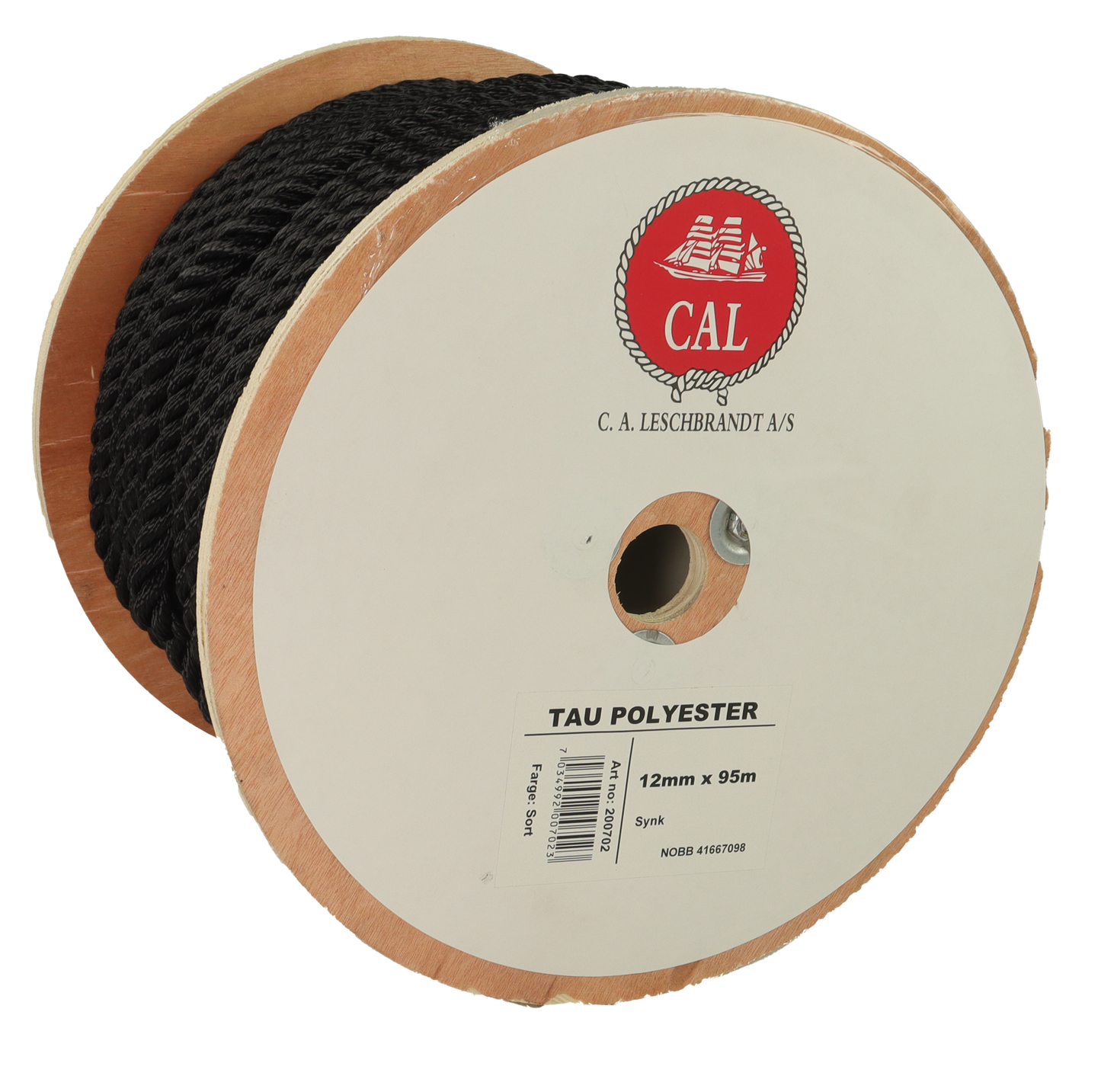 Tau Polyester - Sort - Spole