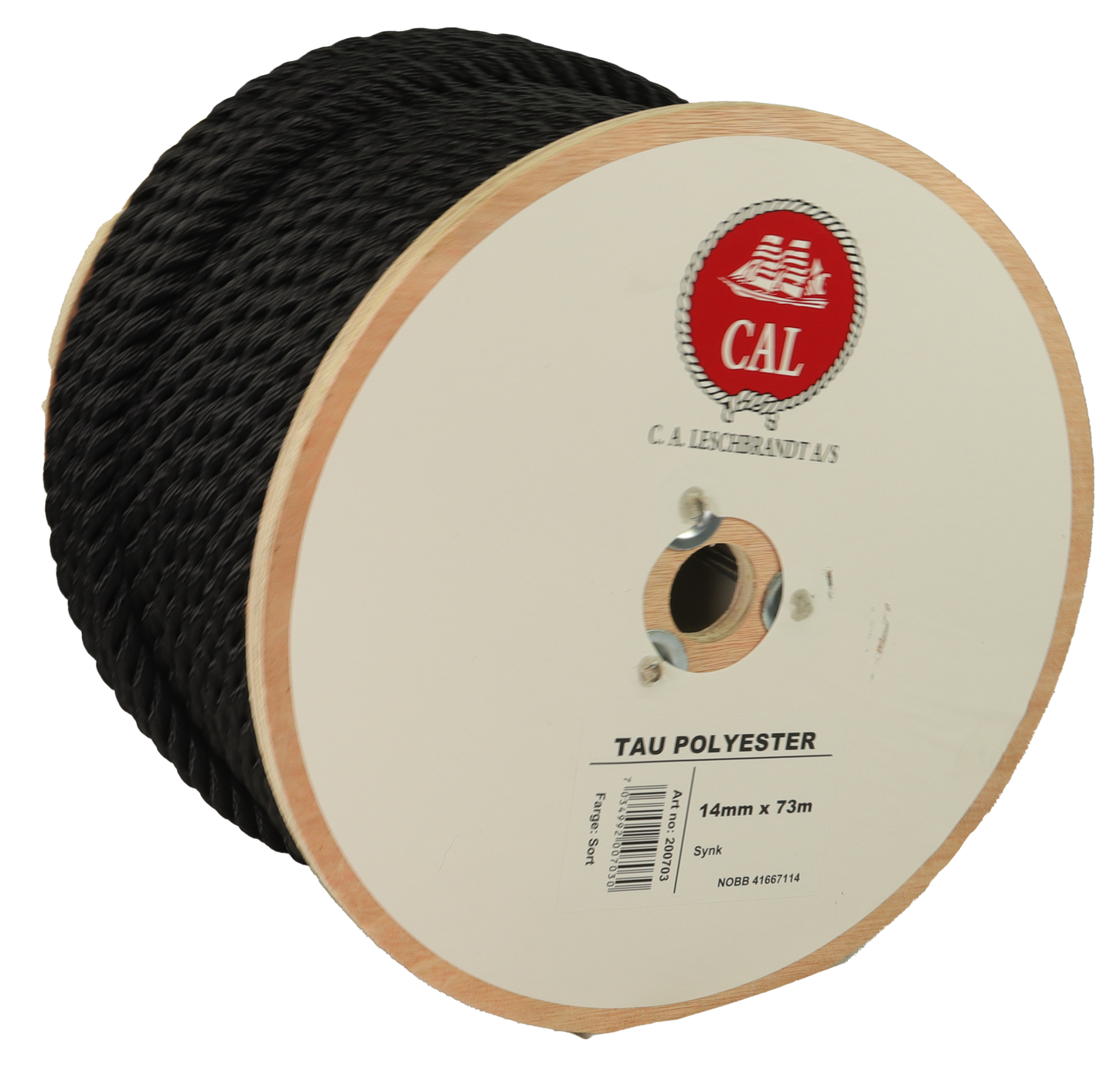 Tau Polyester - Sort - Spole