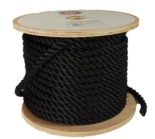 Tau Polyester – Sort – Spole – Høy Bruddstyrke – Flere Dimensjoner