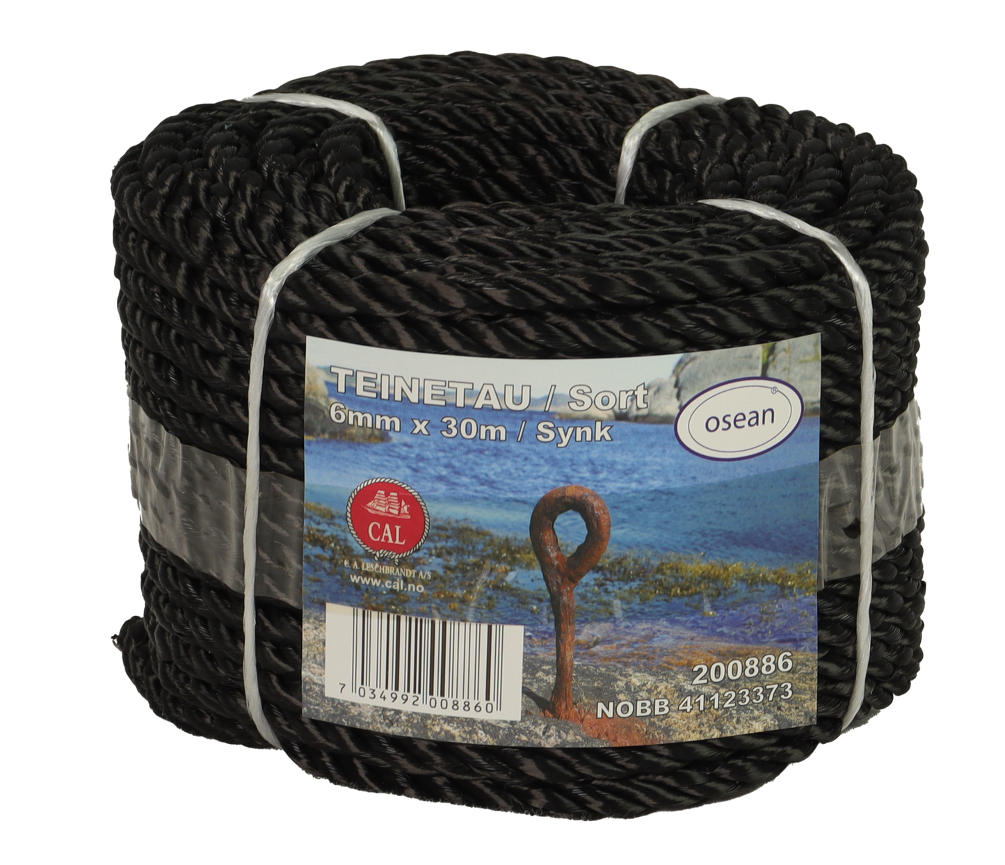 Teinetau Sort – Kveil – 70% Polyester / 30% Danline – Synker – Fleire Lengder