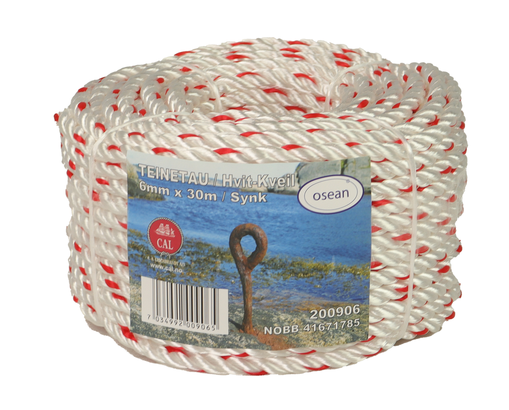 Teinetau Hvit 30m Kveil - 70% Polyester 30% Danline - Synk - Ile Dregg 7