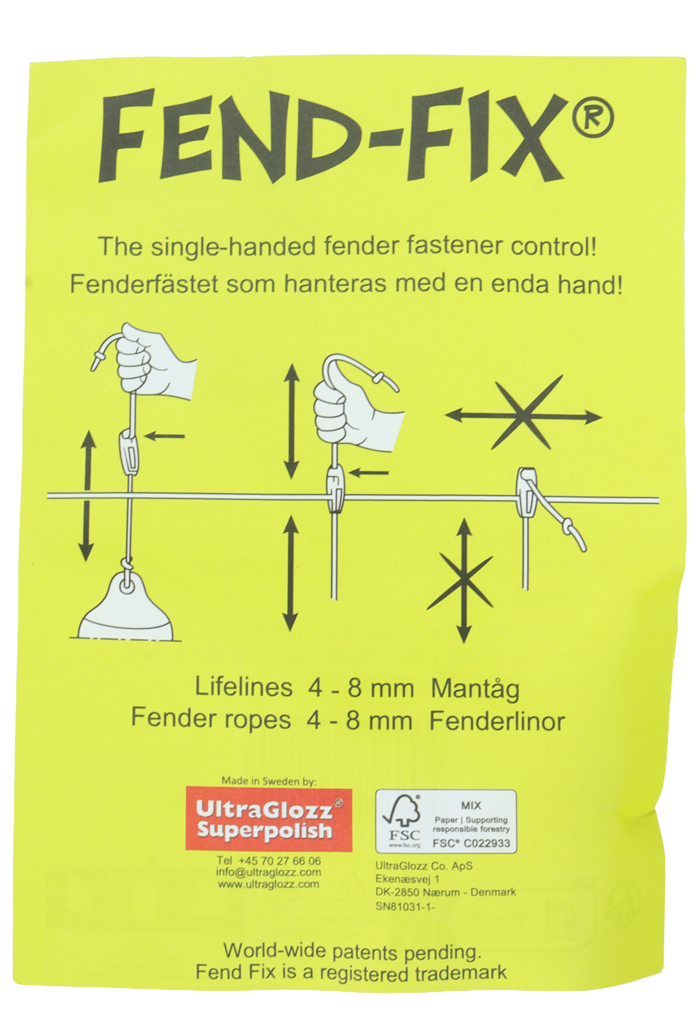 FEND-FIX Fenderfeste - 2pk - 4-8mm Fenderline - Wirerekke