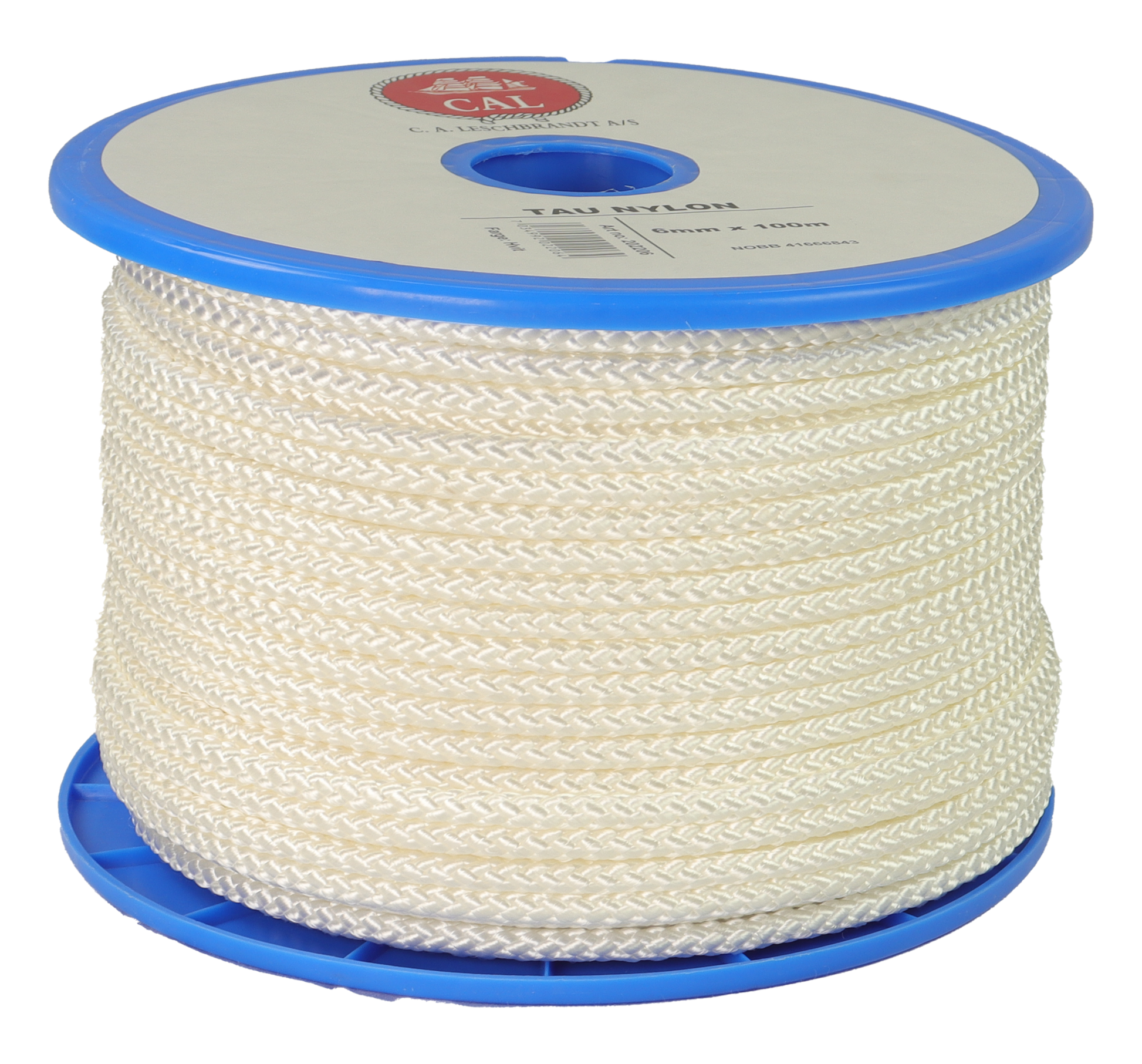 Tau Flettet Nylon Hvit 100m Spole - Flaggline Markisesnor Klessnor